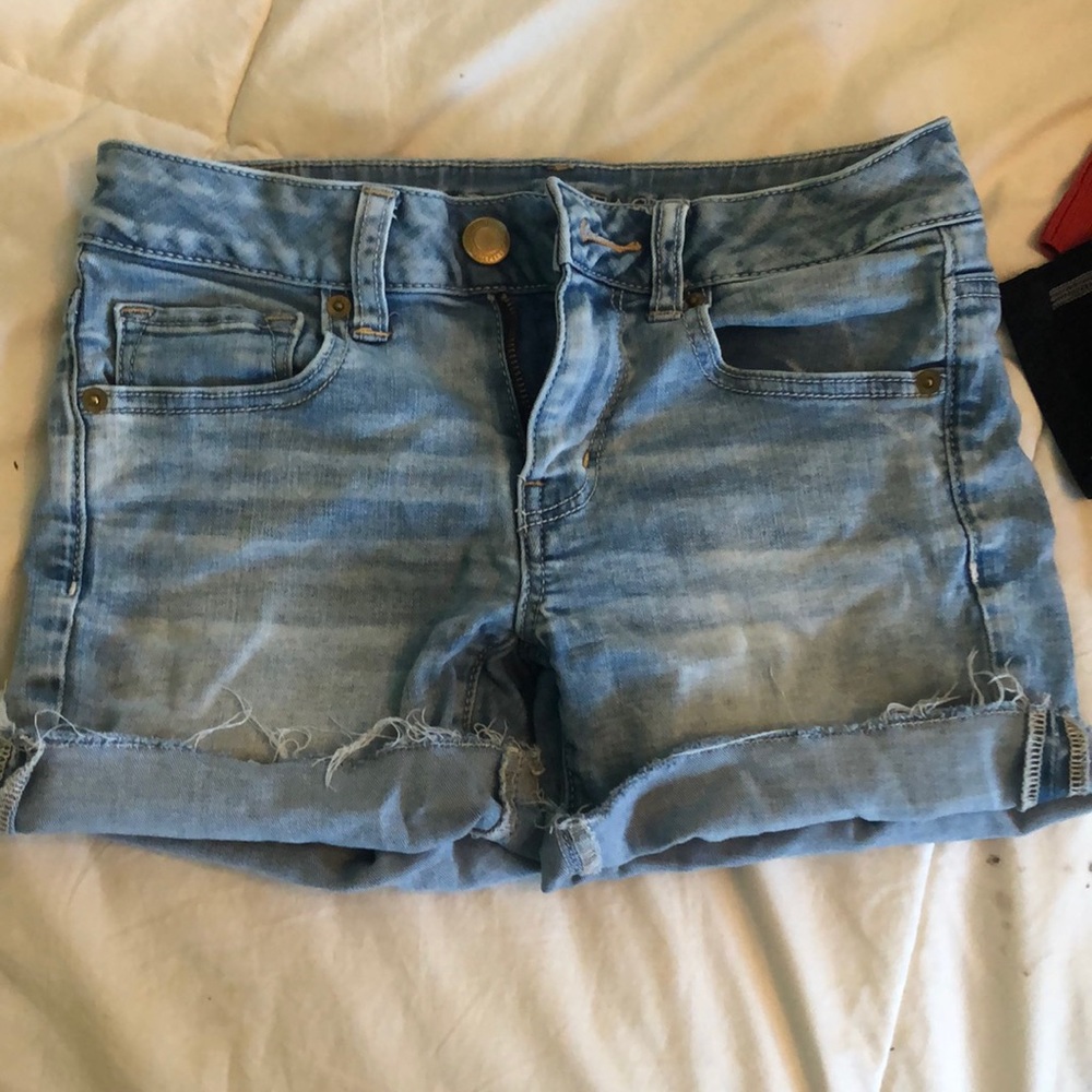 Distressed Midi Shorts
